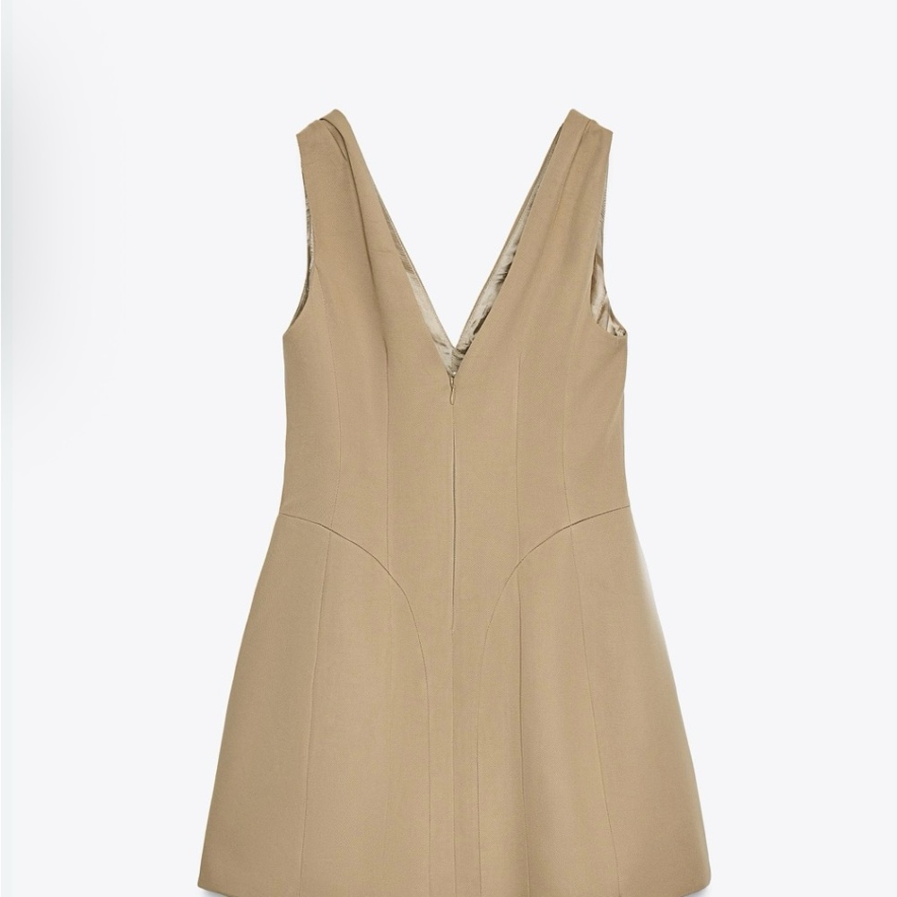 New with tags! Zara tailored Tan v neck Sleeveless Dress
